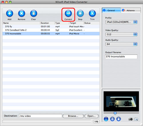 Convert videos to iPod on Mac, Mac convert videos to iPod, video to iPod converter on Mac