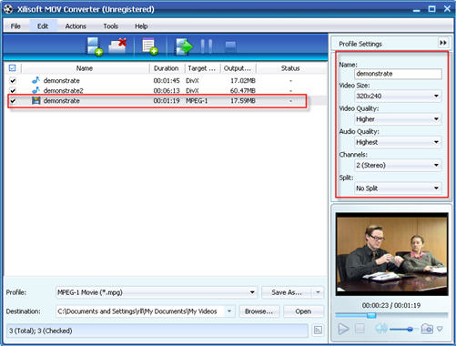 How to convert MOV