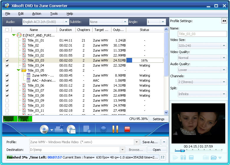 Xilisoft DVD to Zune Converter