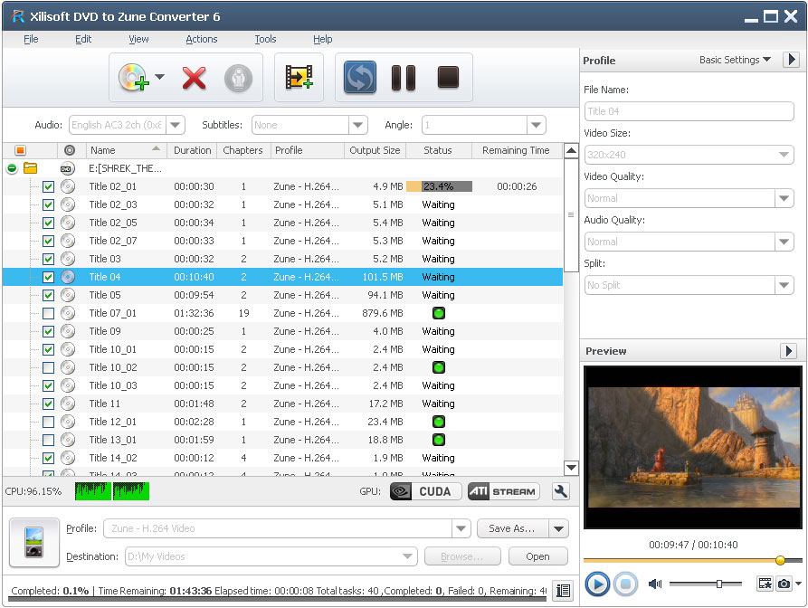 Xilisoft DVD to Zune Converter - Convert DVD to Zune video, convert Zune
